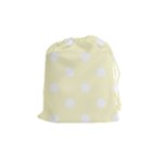 Polka Dots - White on Cream Yellow Drawstring Pouch (M)