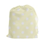 Polka Dots - White on Cream Yellow Drawstring Pouch (XXl)