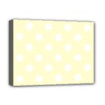Polka Dots - White on Cream Yellow Deluxe Canvas 16  x 12  (Stretched)