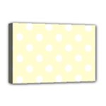 Polka Dots - White on Cream Yellow Deluxe Canvas 18  x 12  (Stretched)