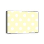 Polka Dots - White on Cream Yellow Mini Canvas 6  x 4  (Stretched)
