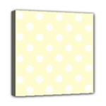 Polka Dots - White on Cream Yellow Mini Canvas 8  x 8  (Stretched)