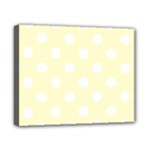 Polka Dots - White on Cream Yellow Canvas 10  x 8  (Stretched)