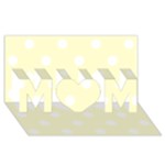 Polka Dots - White on Cream Yellow MOM 3D Greeting Card (8x4)