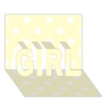 Polka Dots - White on Cream Yellow GIRL 3D Greeting Card (7x5)
