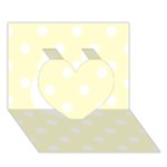Polka Dots - White on Cream Yellow Heart 3D Greeting Card (7x5)
