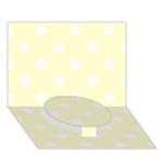 Polka Dots - White on Cream Yellow Circle Bottom 3D Greeting Card (7x5)