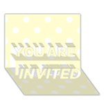 Polka Dots - White on Cream Yellow YOU ARE INVITED 3D Greeting Card (7x5)