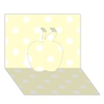 Polka Dots - White on Cream Yellow Apple 3D Greeting Card (7x5)