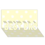 Polka Dots - White on Cream Yellow BEST BRO 3D Greeting Card (8x4)