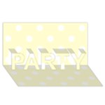 Polka Dots - White on Cream Yellow PARTY 3D Greeting Card (8x4)