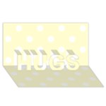 Polka Dots - White on Cream Yellow HUGS 3D Greeting Card (8x4)