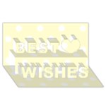 Polka Dots - White on Cream Yellow Best Wish 3D Greeting Card (8x4)