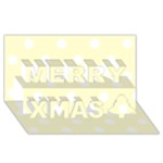 Polka Dots - White on Cream Yellow Merry Xmas 3D Greeting Card (8x4)