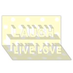 Polka Dots - White on Cream Yellow Laugh Live Love 3D Greeting Card (8x4)