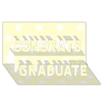 Polka Dots - White on Cream Yellow Congrats Graduate 3D Greeting Card (8x4)