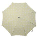 Polka Dots - White on Cream Yellow Hook Handle Umbrella (Large)