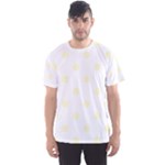 Polka Dots - Cream Yellow on White Men s Sport Mesh Tee