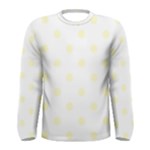 Polka Dots - Cream Yellow on White Men s Long Sleeve T-shirt