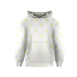 Polka Dots - Cream Yellow on White Kid s Pullover Hoodie