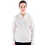 Polka Dots - Cream Yellow on White Women s Zipper Hoodie