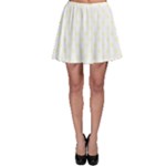 Polka Dots - Cream Yellow on White Skater Skirt