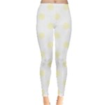 Polka Dots - Cream Yellow on White Women s Leggings