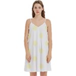 Polka Dots - Cream Yellow on White Women s Reversible Sports Bra with Border