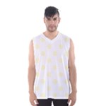 Polka Dots - Cream Yellow on White Men s Basketball Tank Top