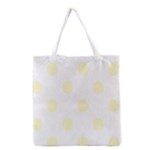 Polka Dots - Cream Yellow on White Grocery Tote Bag