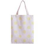 Polka Dots - Cream Yellow on White Zipper Classic Tote Bag