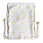 Polka Dots - Cream Yellow on White Drawstring Bag (Large)