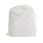 Polka Dots - Cream Yellow on White Drawstring Pouch (XXl)