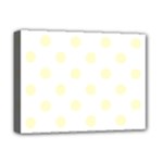 Polka Dots - Cream Yellow on White Deluxe Canvas 16  x 12  (Stretched)