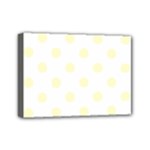 Polka Dots - Cream Yellow on White Mini Canvas 7  x 5  (Stretched)