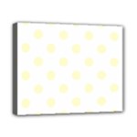 Polka Dots - Cream Yellow on White Canvas 10  x 8  (Stretched)