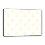 Polka Dots - Cream Yellow on White Canvas 18  x 12  (Stretched)