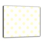 Polka Dots - Cream Yellow on White Canvas 20  x 16  (Stretched)