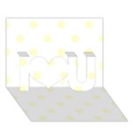 Polka Dots - Cream Yellow on White I Love You 3D Greeting Card (7x5)