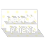 Polka Dots - Cream Yellow on White Best Friends 3D Greeting Card (8x4)