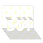 Polka Dots - Cream Yellow on White BOY 3D Greeting Card (7x5)