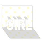 Polka Dots - Cream Yellow on White GIRL 3D Greeting Card (7x5)