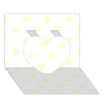 Polka Dots - Cream Yellow on White Heart 3D Greeting Card (7x5)