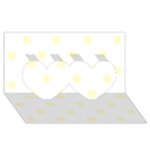 Polka Dots - Cream Yellow on White Twin Hearts 3D Greeting Card (8x4)