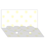 Polka Dots - Cream Yellow on White Twin Heart Bottom 3D Greeting Card (8x4)