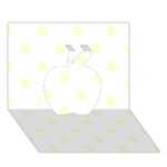 Polka Dots - Cream Yellow on White Apple 3D Greeting Card (7x5)