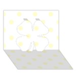 Polka Dots - Cream Yellow on White Clover 3D Greeting Card (7x5)