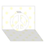 Polka Dots - Cream Yellow on White Peace Sign 3D Greeting Card (7x5)