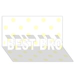 Polka Dots - Cream Yellow on White BEST BRO 3D Greeting Card (8x4)