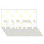 Polka Dots - Cream Yellow on White PARTY 3D Greeting Card (8x4)